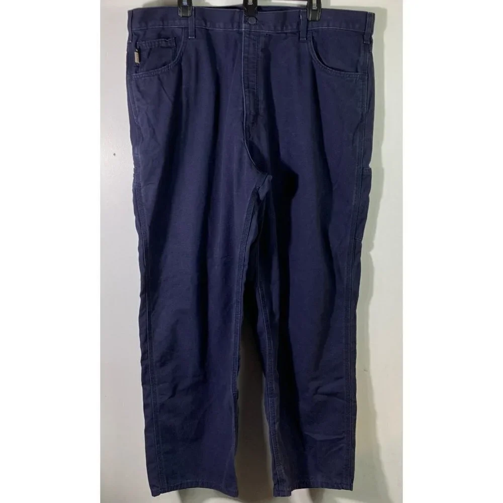Mens Carhartt FR Navy Jeans FRB159‎ DNY 42 x 30 #2